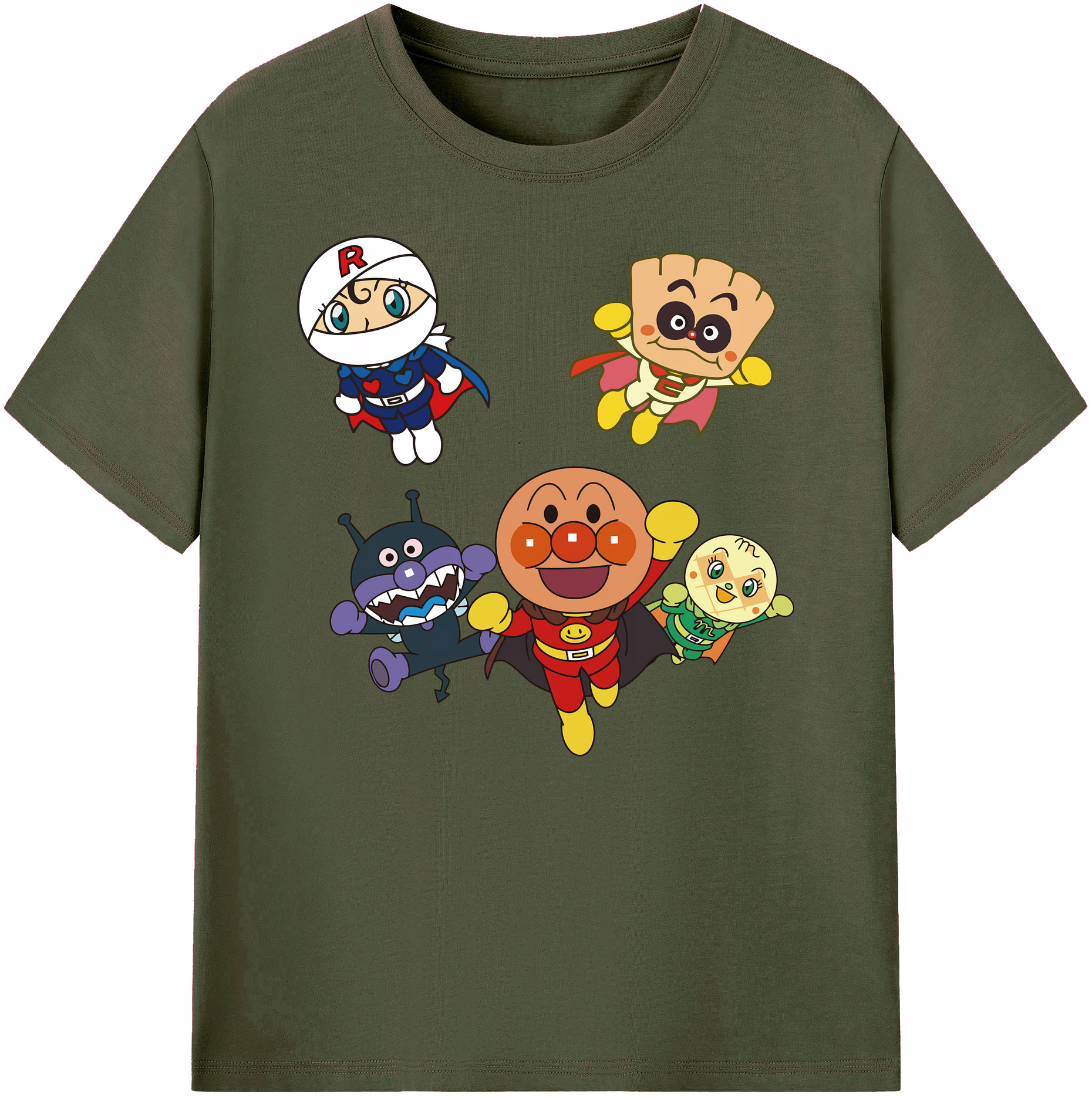 （画像用） アンパンマン Anpanman 綿100％ メンズ半袖Tシャツ｜肌触りやわらか＆通気性